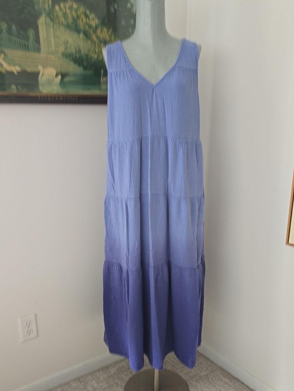 Marine Layer | Light Blue Tiered Maxi Dress